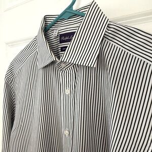 Ralph Lauren Purple Label French Cuff Long Sleeve Button Up Men's 16 L Striped